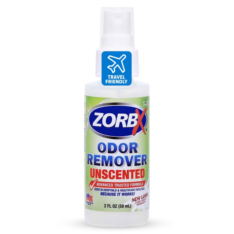 ZORBX Unscented Odor Eliminator for Strong Odor 2 Fl Oz, Pack of 1 - Used in Hospitals & Healthcare Facilities - Advanced Formula, Fast-Acting Odor Remover Spray for Dog, Cat, House & Carpet - Image 1